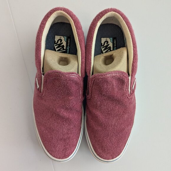NWB Vans ComfyCush Slip-On Terry Cloth sneakers Mens size 11 Red Pink - Picture 2 of 3